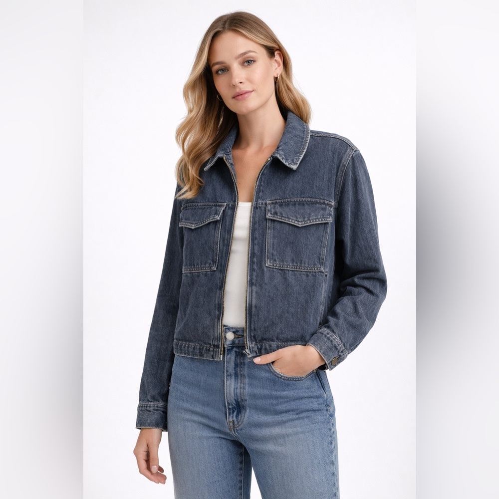 ✨ Old Navy Denim Zip-Up Shacket – NWOT – Women’s Size M ✨